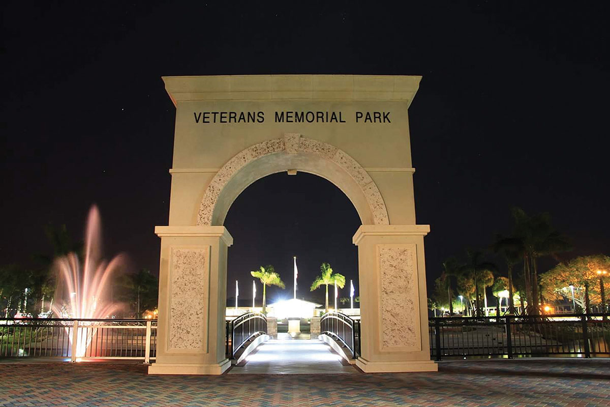 Veterans memorial park archway