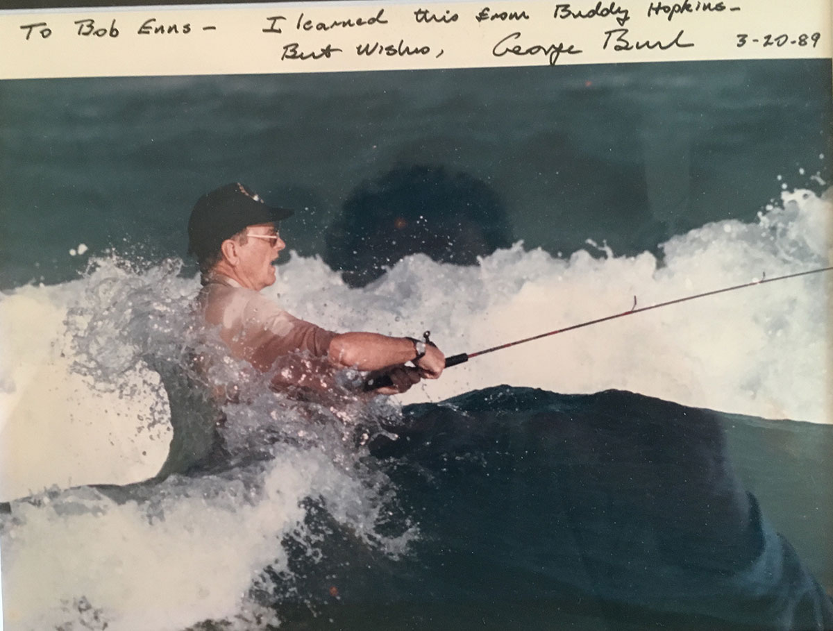 George Bush surf-fishing