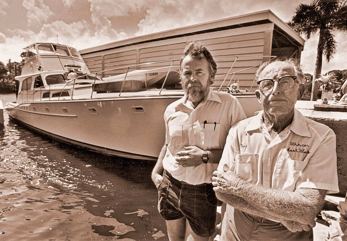 Curt Whiticar, founder of Whiticar Boat Works, and his son, John