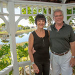 Christine and Paul Dekker enjoy the serenity of their gazebo and lakefront views. GREG GARDNER