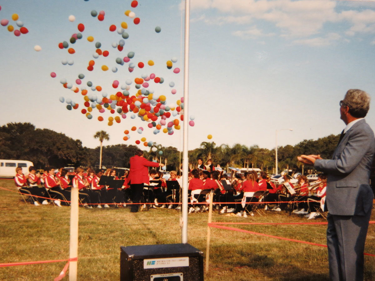 Balloons soar skyward to commemorate the opening of the Vero Beach Museum of Art