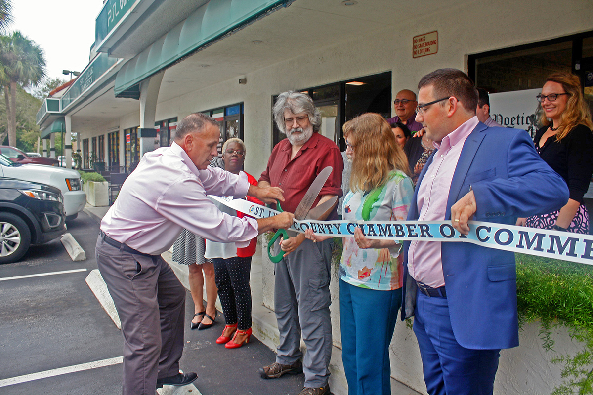 The Port St. Lucie Chamber of Commerce set up a ribbon-cutting