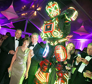 Karen and Richard Dakers revel in the futuristic theme at the 2016 ball.