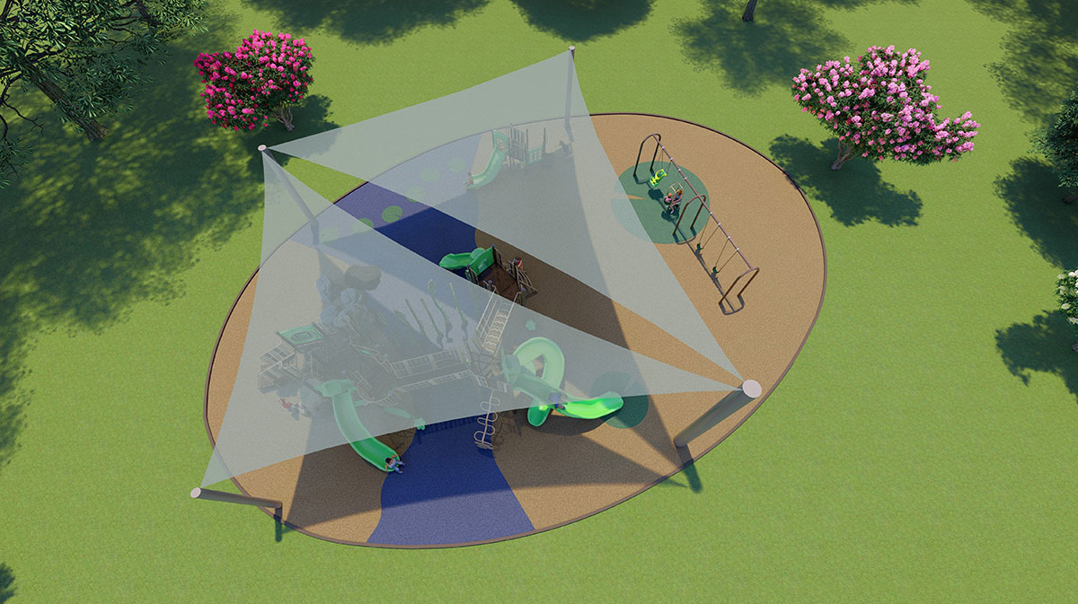 Large shade sails will provide the playground with protection