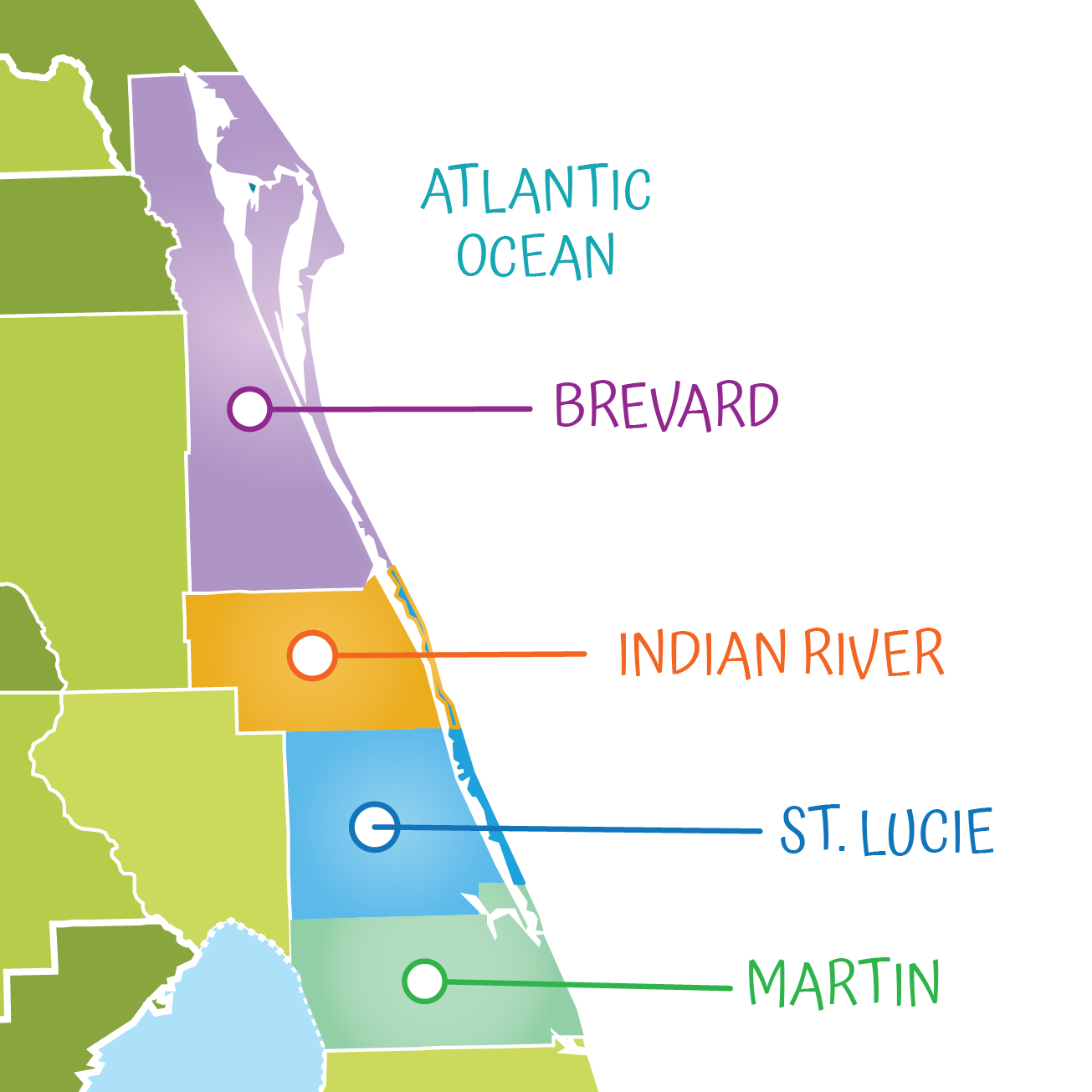 Map of Indian River Media Group coverage area.