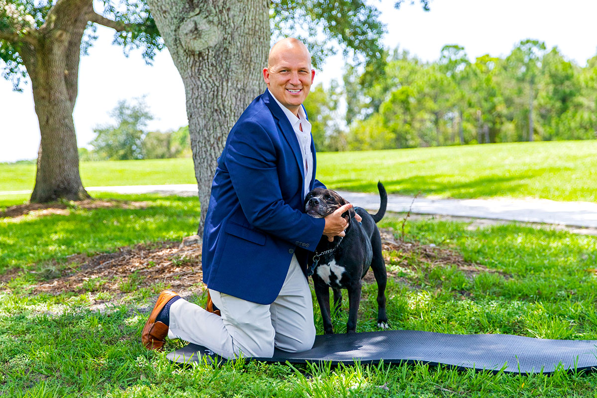 Mayor Gregory J. Oravec, with his dog Duncan