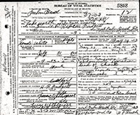 Jimmie D. Rebecca Padgett's death certificate