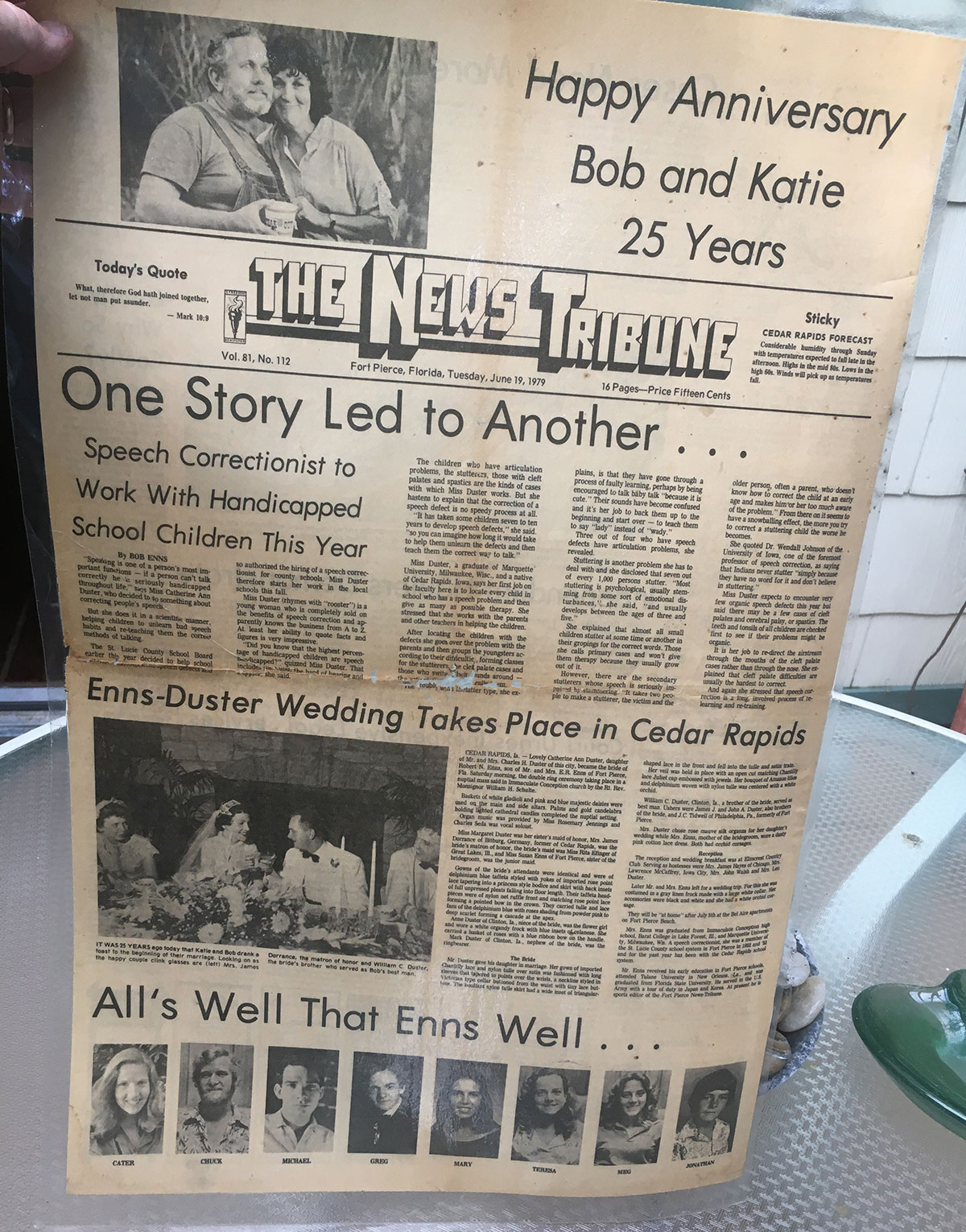The News-Tribune created this special edition for Bob and Katie Enns