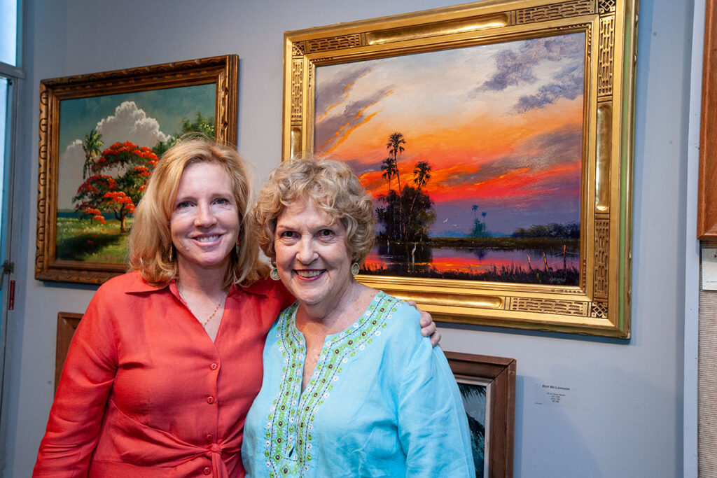 Katie with daughter Catherine Grigas at the A.E. Backus Museum, where she was on the board since 1990.
