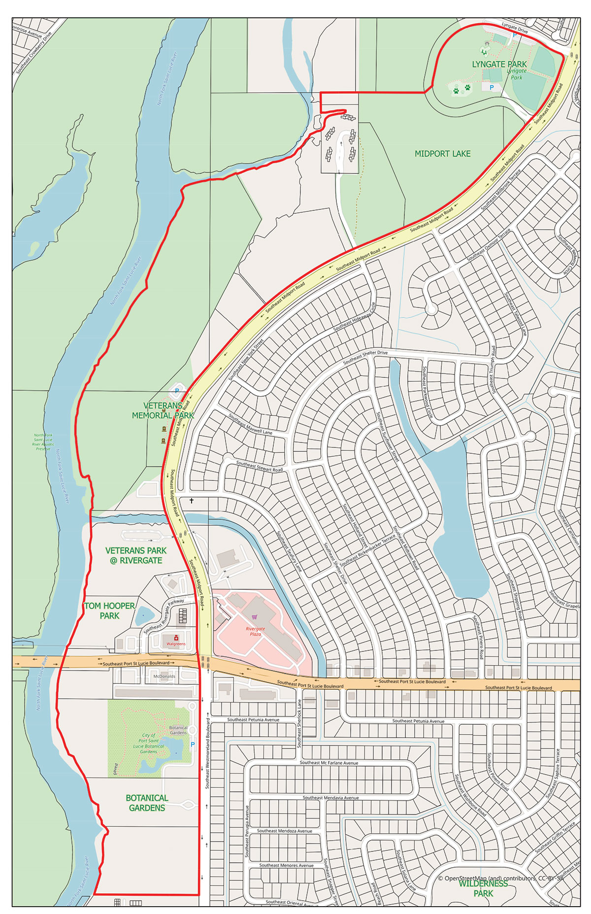 Map shows the boundaries of The Port District