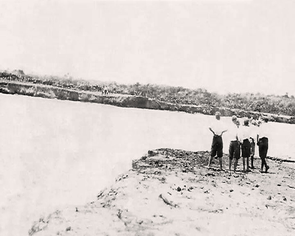 Boys viewing new inlet 1921