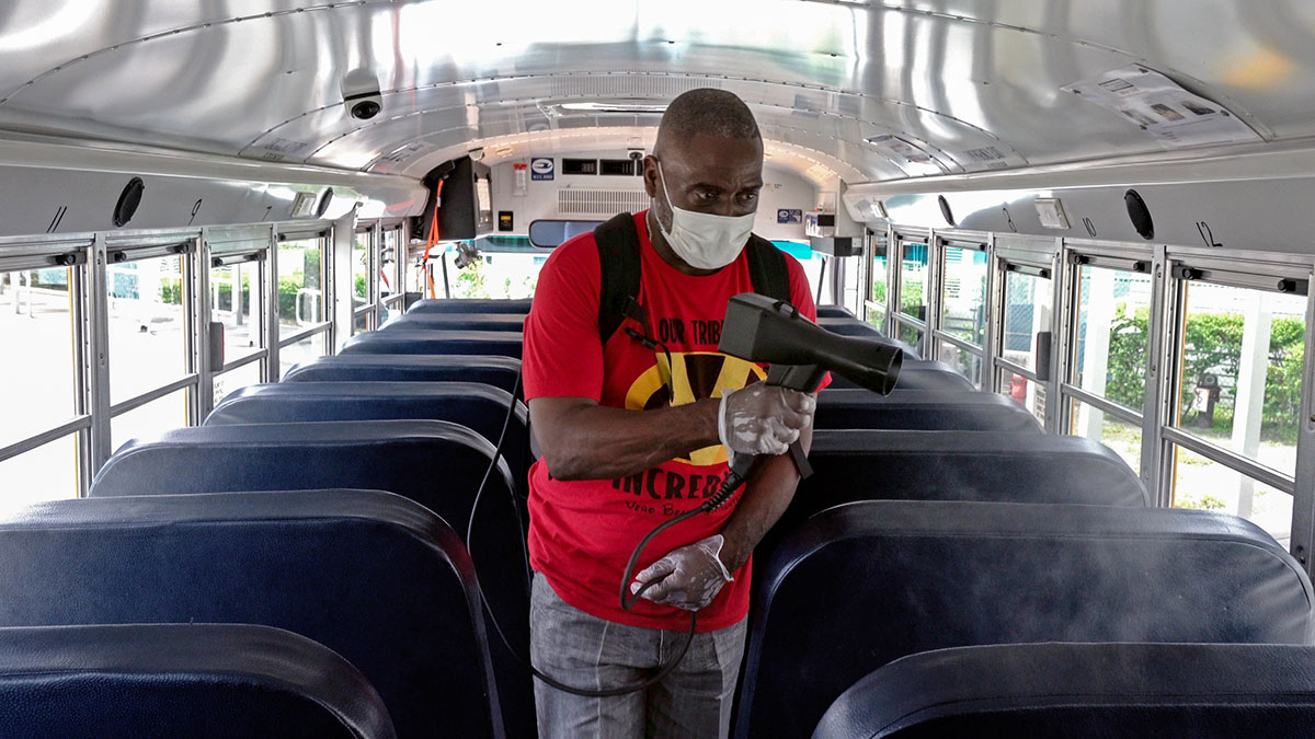 Special sanitizing equipment for buses