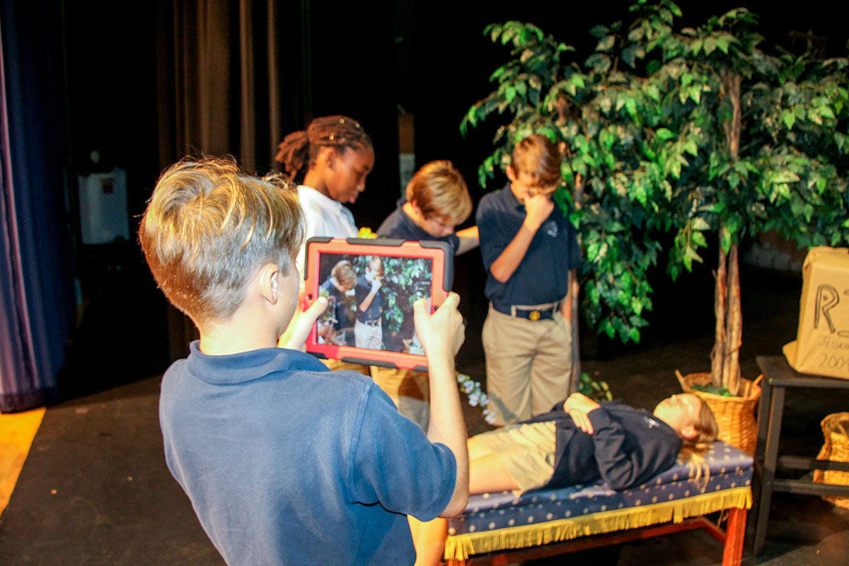 Students in Baker’s drama class