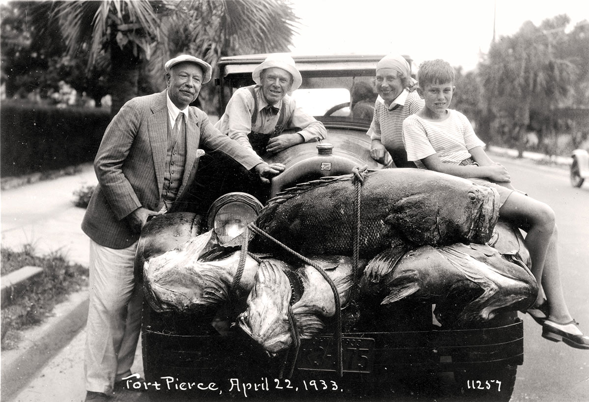 Edwin Binney after a day's fishing with friends in 1933