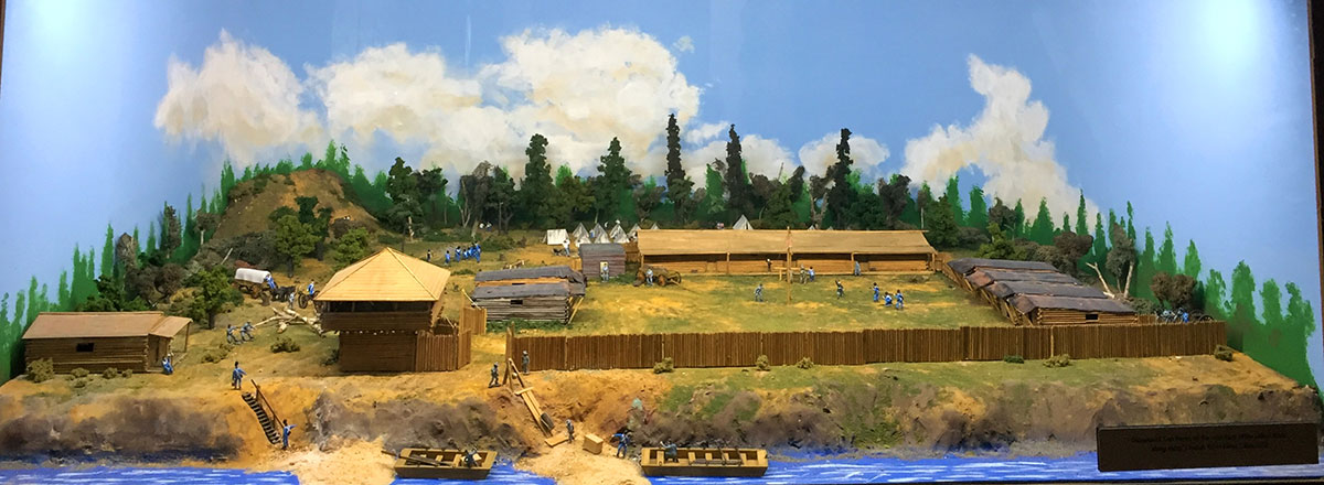 conceptual display of the old fort at Fort Pierce