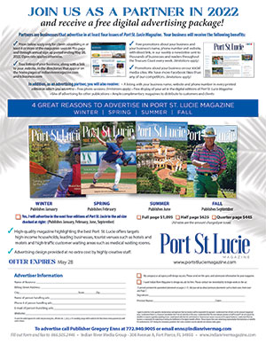Become a Port St. Lucie Magazine Advertising partner