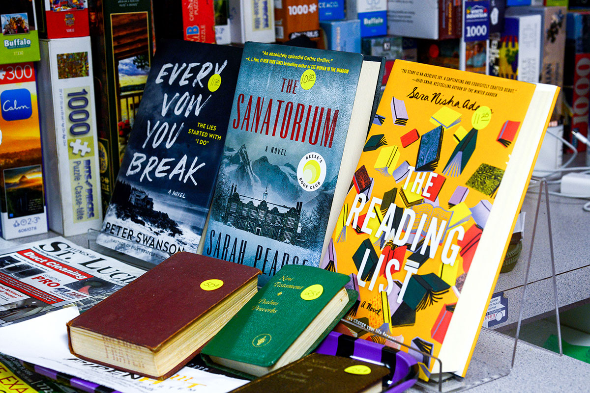 A small display at the entrance to The Book Exchange