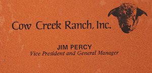 Jimmy Percy’s business card