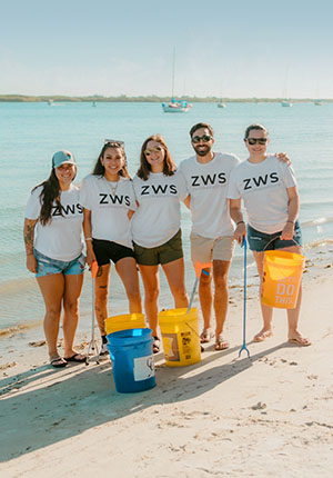 ZWS Staff at local beach clean-up