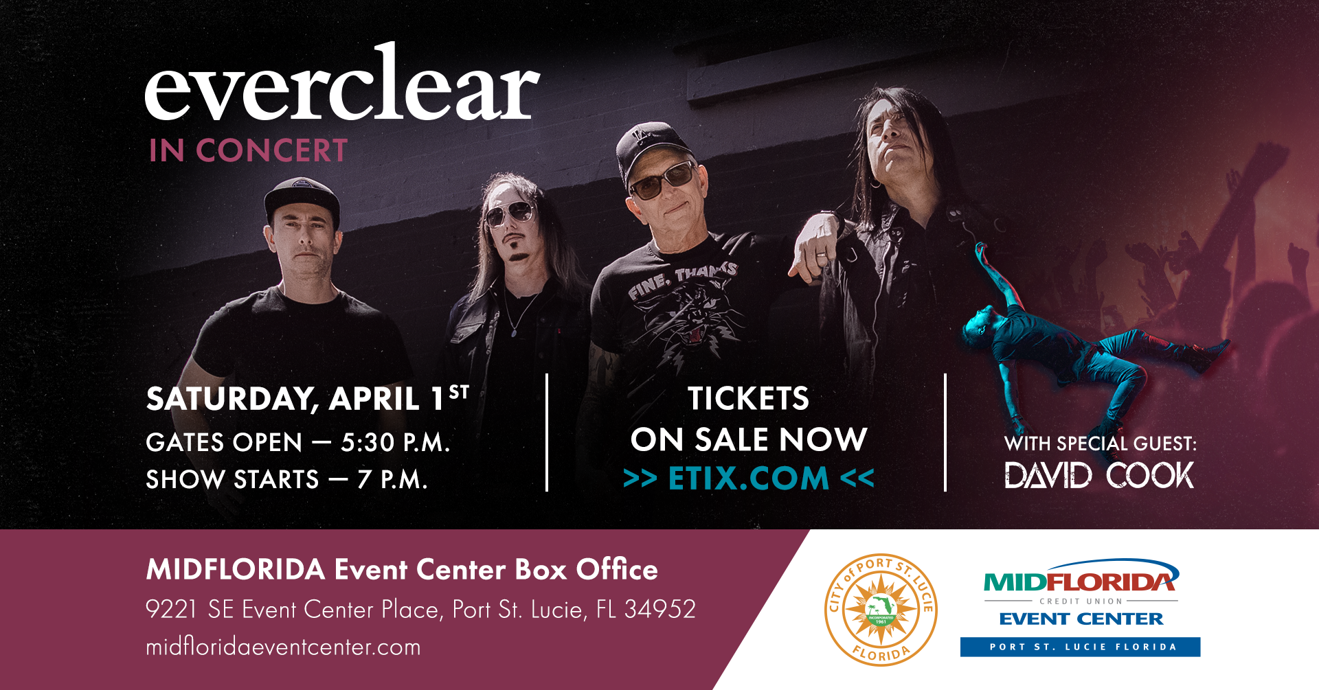 Everclear w/ special guest David Cook Live in Concert