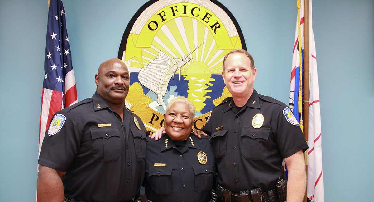 Chief Diane Hobley-Burney, who is the city’s first female police chief