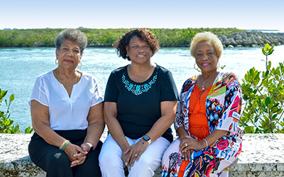 Former students, left to right, Jacquelynn Lewis, Barbara Kelley and Dorothy Jackson attended Blessed Martin