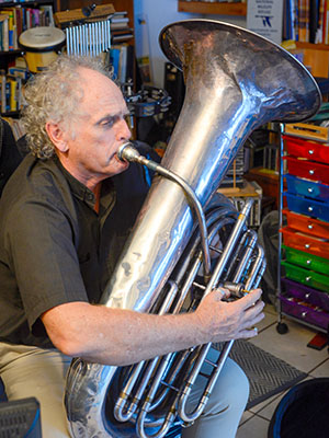 Mays, known by his middle name, plays the BBb tuba. It is the largest of the brass instruments. He most frequently plays the trombone.