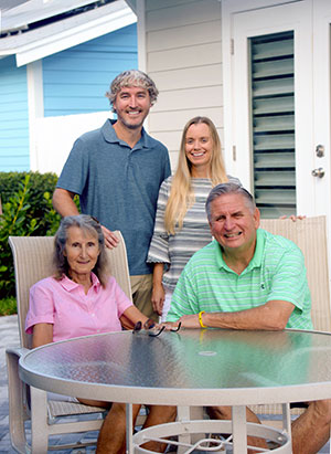 Homeowners Kathie and Marty Bielicki [seated] with architects Christina and Lance Vogl.