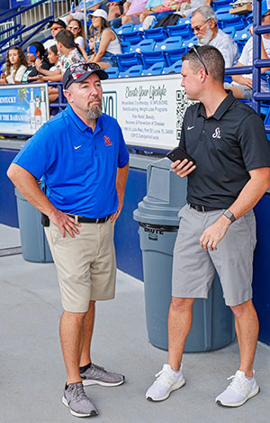 St. Lucie Mets General Manager Traer Van Allen and Kyle Gleockler, assistant general manager of team operations and ticketing