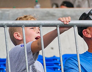 Jaxson Rose, 8, cheers on the St. Lucie Mets.
