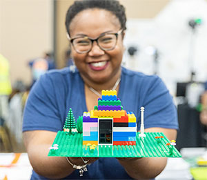 Building a home with Legos is just one of many activities offered at the 2023 Citizens Summit
