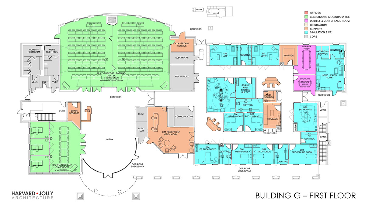 Floor plan of the G building at IRSC