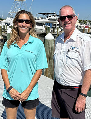Causeway Cove Marina Dockmaster Amanda Leal and Manager Harold H. “Buzz’’ Smyth oversee 198 wet slips and 20-plus boat lifts.