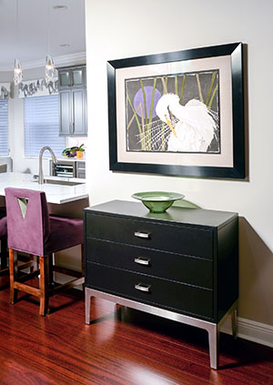 Artwork and furnishings all carry the modern theme that Kane and Wilson wanted to achieve. 