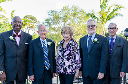 Alfred Miller Jr., Dr. Francis Kleeman, Judy Price, Dr. Doug Jewett and retired U.S.M.C. Lt. Gen. Frank Libutti 