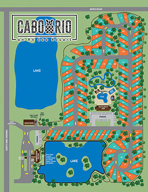 Cabo Rio RV Resort features 146 lots and several amenities, including a 600-foot lazy river and 5,000-square-foot clubhouse.