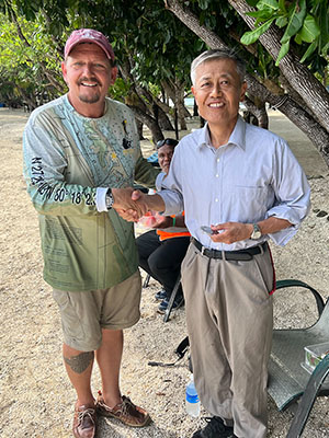 Beach greets Miwa Yoshiaki, Japan’s ambassador to the Solomon Islands