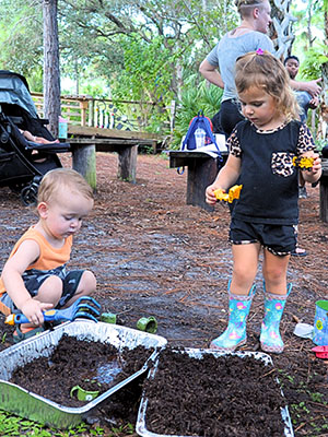 Children will love creating culinary magic at mud kitchen