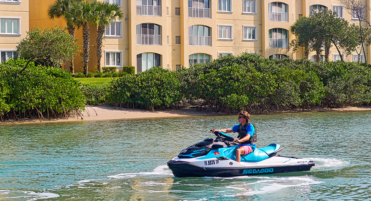Salty’s Water Sports is located on the marina property