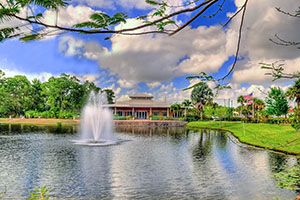 The fountain at Port St. Lucie Botanical Gardens 