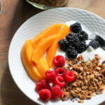 Homemade granola sweetened with honey makes a simple and satisfying breakfast.