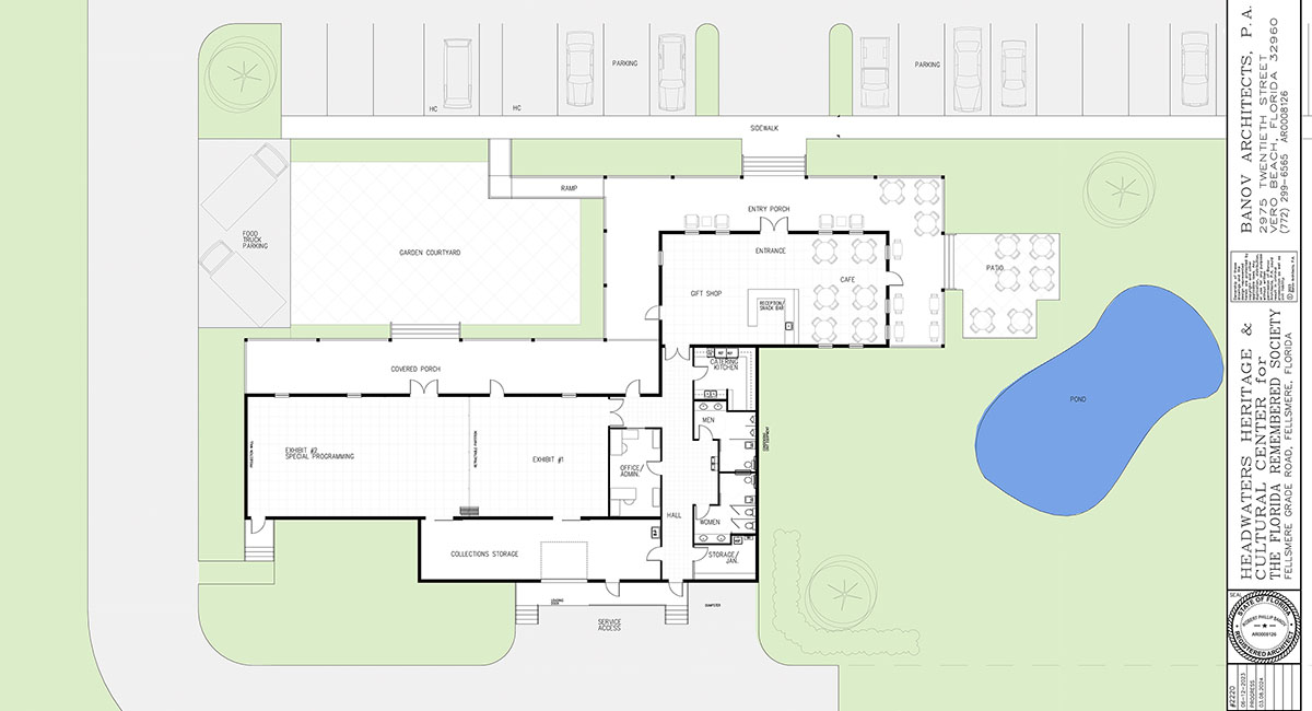 The Headwaters Heritage & Cultural Center floor plan as conceived by Banov Architects.