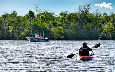 In addition to motoring down the North Fork of the St. Lucie River, folks can explore the waterway in a more active manner, thanks to County Canoe & Kayak, which operates out of River Park Marina, a St. Lucie County park.