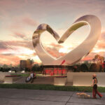 The world’s tallest heart, a public sculpture commissioned by Mattamy Homes in Port St. Lucie