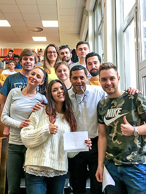 Each year, Ricardo travels to Prague, capital of the Czech Republic, to teach global trade to international business students, this photo is from 2018.