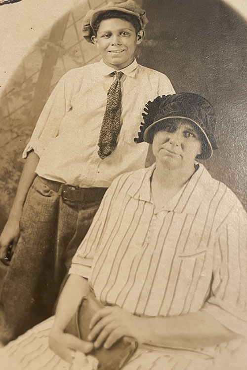 Mary Mobley and son Luby, Hanford’s younger brother.