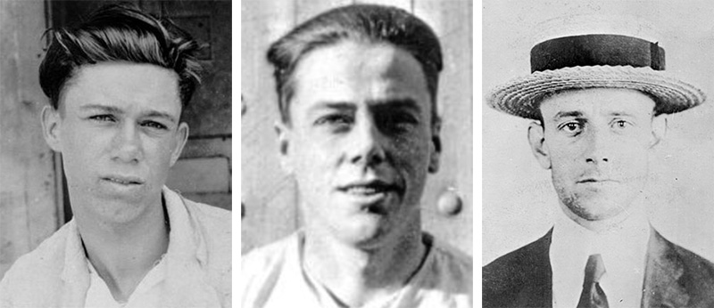 Hanford Mobley, left, Clarence Middleton, center, and Roy Matthews robbed the Bank of Stuart on May 2, 1922, but were soon apprehended. Mobley and Matthews would later escape from jail and Middleton from prison.