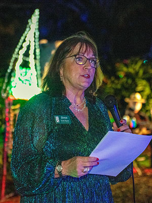Heathcote’s executive director, Vicki Hoyos, fell in love with the garden during a previous Garden of Lights and kept coming back.
