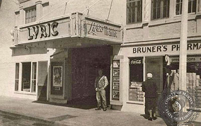 In 1947, right after World War II ended, Bruner’s Pharmacy was renting space next to the Lyric. Decades later that space would become a bar and lobby for the theater. 