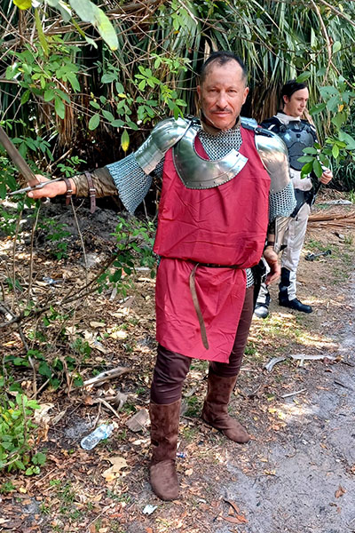 Santa’s martial arts background has been a plus with some of his acting adventures, such as being cast for a fight scene in the 2024 film Iron Dusk.